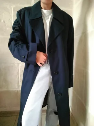 Trench vintage blu
