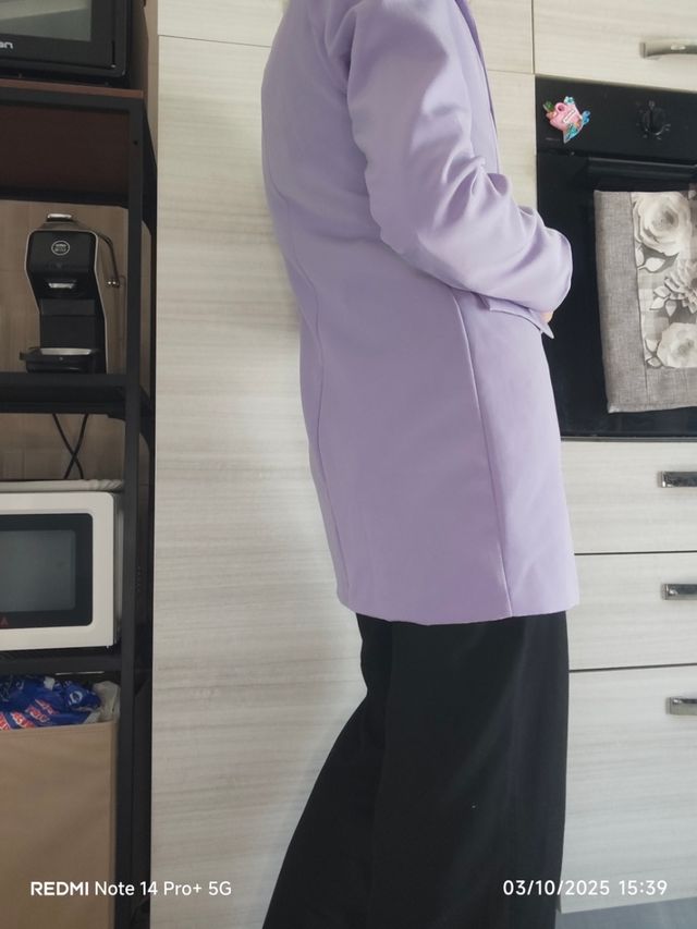 Blazer lungo lilla taglia S
