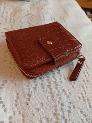 Cartera monedero mujer efecto piel cocodrilo