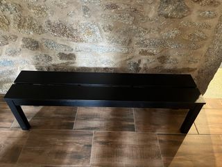 3 Bancos Ikea Negros Madera