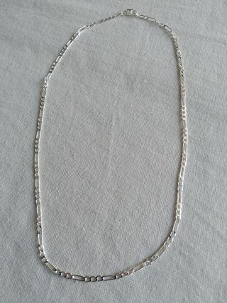 Collar Plata Ley 925 Figaro 55cm Unisex
