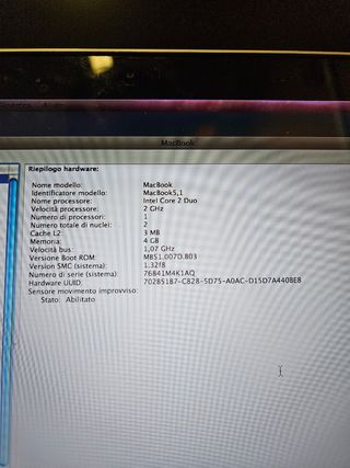 MacBook 5,1 - 2008 Argento