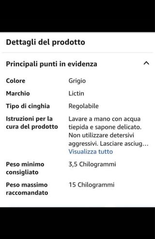 Marsupio neonato grigio con fantasie