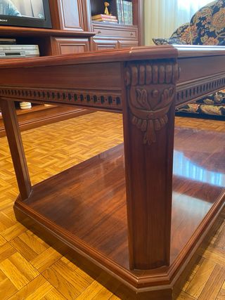 Mesa centro madera y cristal
