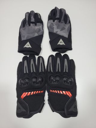 2 Pares Guantes Dainese Moto Negro Gris