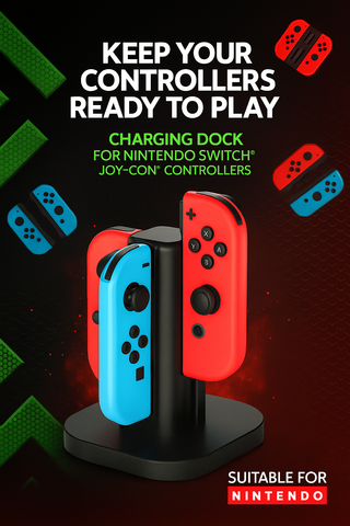Estación Carga 4 en 1 Joy-Con Nintendo Switch