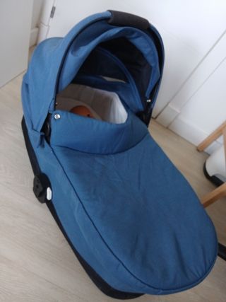 Capazo Cybex Azul Semi Nuevo + Sábanas