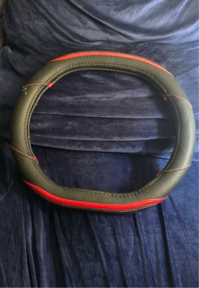 Funda Volante Coche Negro/Roja
