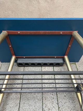 Mesa alta vintage industrial azul