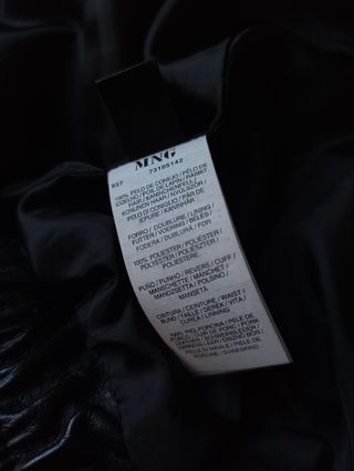Chaqueta Mango Negra Piel y Pelo Real 