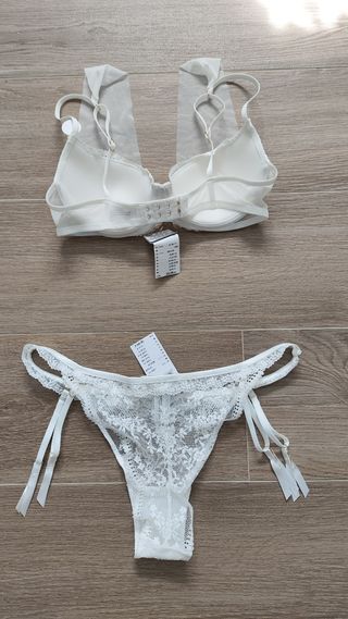 Conjunto encaje blanco lencería