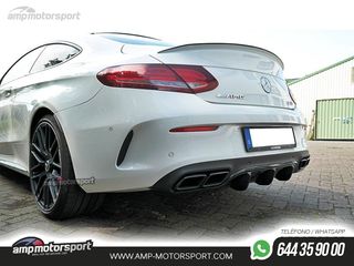 DIFUSOR TRASERO MERCEDES C C205 63 AMG COUPE 2014-2018 NEGRO MATE