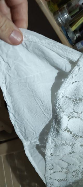 Vestido Desigual Blanco Encaje Talla M