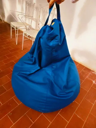 Puff polipiel azul