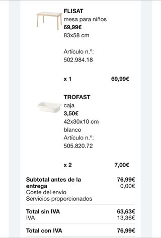 Mesa infantil Flisat Ikea NUEVO