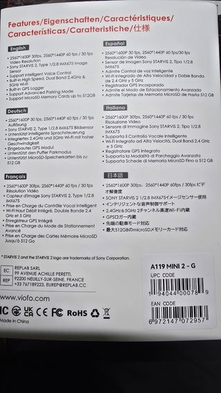 Camara coche Dashcam Viofo a119 mini 2