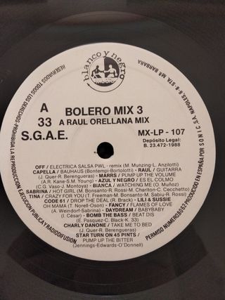Vinilo LP Bolero Mix 3 Raul Orellana (1988)