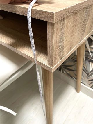 Scrivania 90 cm legno e cassetto grigio