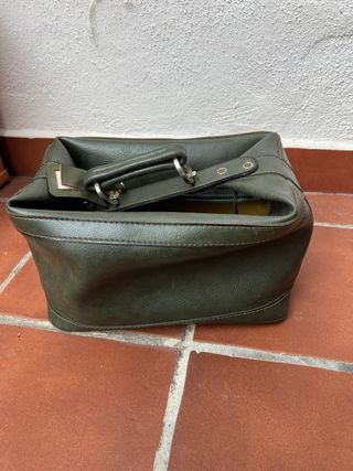 Neceser Piel Vintage Tauro Verde Oscuro