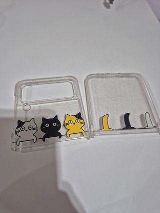 Funda transparente para Z Flip 4 con gatos