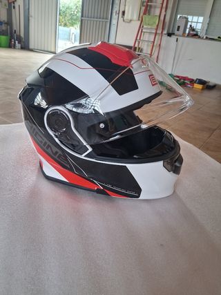 Casco de Moto Integral Modular Blanco y Rojo