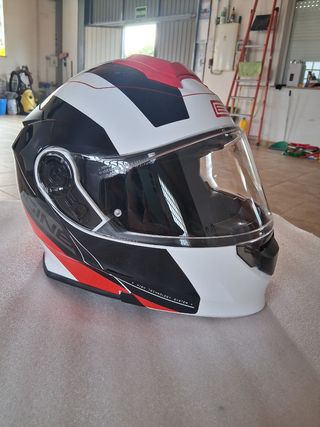 Casco de Moto Integral Modular Blanco y Rojo