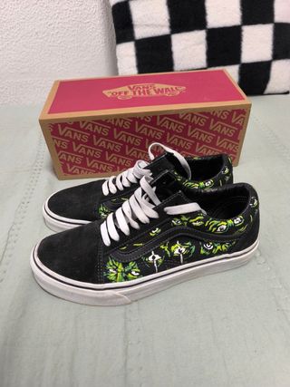 Zapatillas Vans Old Skool Negras, blancas y Verdes