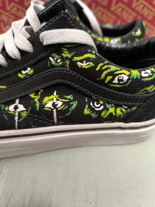 Zapatillas Vans Old Skool Negras, blancas y Verdes