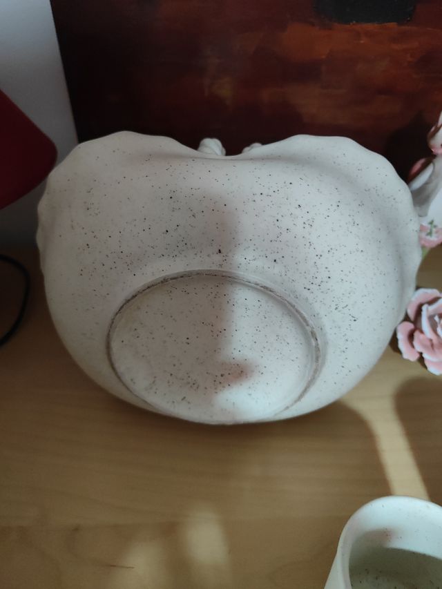 Portafrutta in ceramica con 2 bicchieri