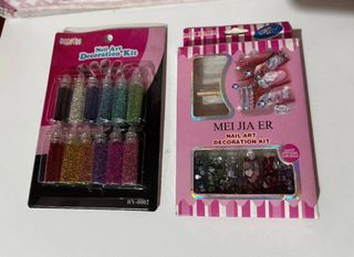 Set Decorazioni Unghie Glitter e Strass