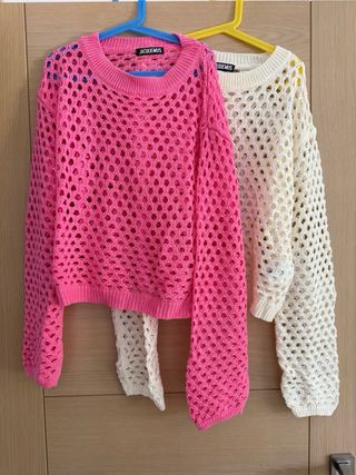 Jersey rosa de rejilla talla única