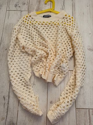 Jersey beige de rejilla talla única