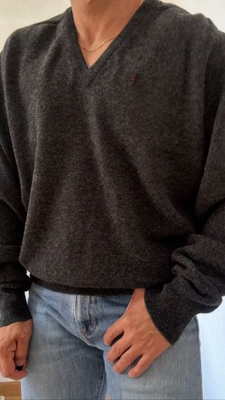 YVES SAINT LAURENT JERSEY VINTAGE GRIS L HOMBRE 