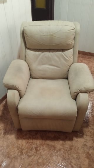 Sillón Eléctrico Individual Beige ante.