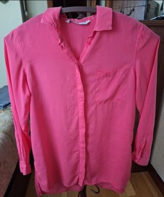Camisa larga Zara rosa Talla M