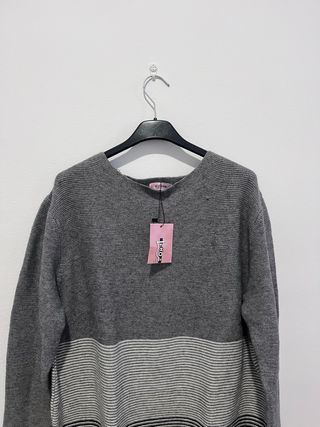 Jersey mujer rayas gris y blanco