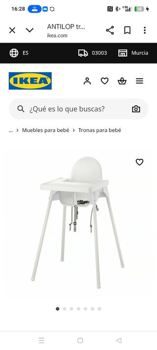 Trona IKEA ANTILOP bebé