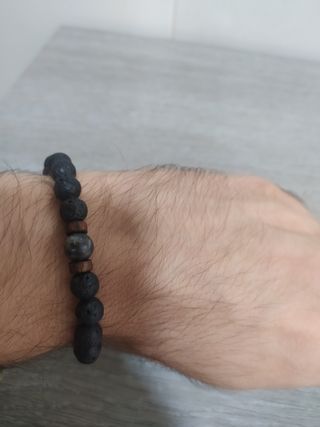 Pulsera Cuentas Volcánicas Unisex, 19cm