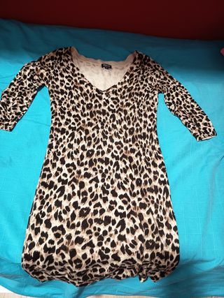 Vestido leopardo Blanco troicot Talla S