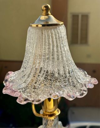 Lampada Vetro Murano Oro Rosa Trasparente