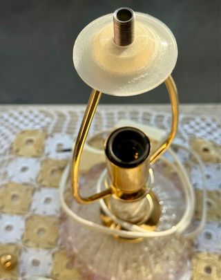 Lampada Vetro Murano Oro Rosa Trasparente