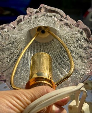 Lampada Vetro Murano Oro Rosa Trasparente