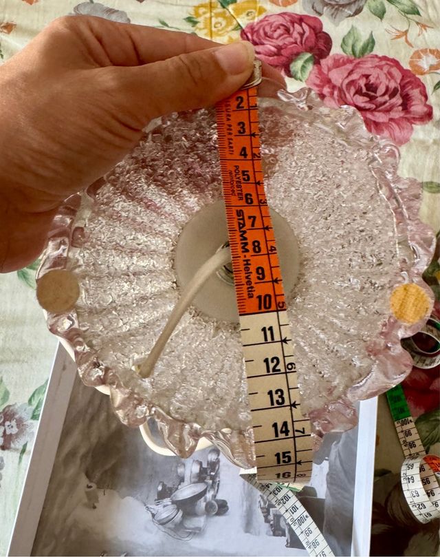 Lampada Vetro Murano Oro Rosa Trasparente