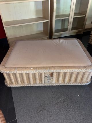 Puff otomana mimbre beige