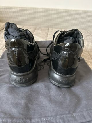 Scarpe Hogan donna nere camoscio e vernice