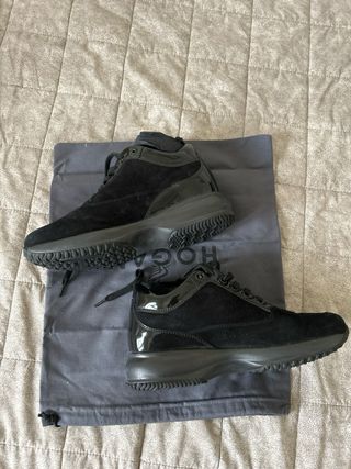 Scarpe Hogan donna nere camoscio e vernice