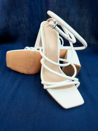 Sandalias Tacón Blancas