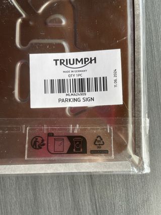 Cartel Metálico TRIUMPH Parking Only