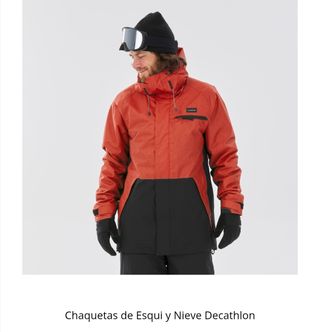 Chaqueta de esquí y nieve naranja y negra