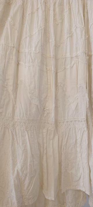 Falda larga blanca boho